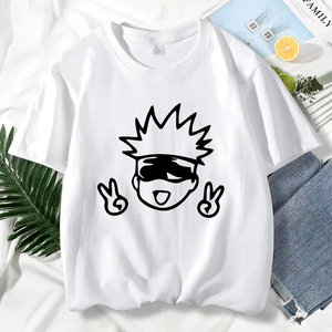 T-shirt japonais Anime Jujutsu Kaisen pour hommes Gojo Satoru impression graphique t-shirts unisexe Harajuku mode décontracté à manches courtes t-shirt - Product Image 4