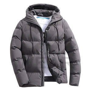 Veste tissée enduite imperméable chaude d'hiver pour homme 2025, avec col montant, fermeture éclair, cordon de serrage, poches et doublure en polaire rembourrée de coton - Product Image 2