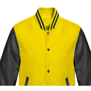 Veste universitaire sur mesure en gros d'usine, conception OEM, respirante, coupe-vent, haute qualité, broderie pour hommes, patch frontal en cuir véritable - Product Image 4