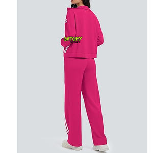 2024 automne nouveau Sport costume femmes survêtement à manches longues rayé course ensemble Jogging ensemble pantalons de survêtement 2 pièces vêtements de sport femme - Product Image 6