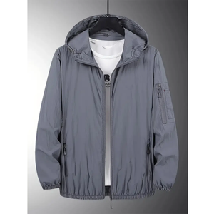 Automne printemps Softshell Safari veste avec col montant capuche respirant tissu fourrure décoration lettre motif pour Sports de plein air - Product Image 4