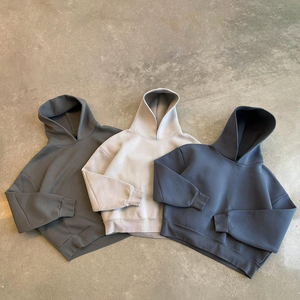 Custom Heavyweight 350Gsm Drop Shoulder Men's Hoodie <b>Manufacturers</b> Blank Cotton Oversized Boxy Fit Hoodie & Sweatshirts for Men - Product Image 2