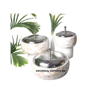 Ensemble de trois casseroles en nacre Nouvelle arrivée Casserole design faite à la main Classique Élégant Élégant Nouveau chauffe-plats en métal - Product Image 1