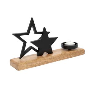 Deluxe Quality Black Metal <b>Christmas</b> <b>Tree</b> Tealight Candle <b>Holder</b> With Dark Wood Base Table Centerpiece Decoration Candle <b>Holder</b> - Product Image 4