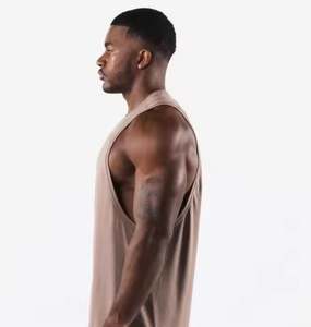 เสื้อกล้ามสำหรับผู้ชายทรงเข้ารูปเสื้อผ้าคอตตอนพลัสไซส์ผ้าคอตตอนสำหรับใส่วิ่งออกกำลังกาย - Product Image 3