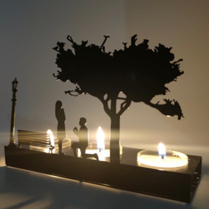 เชิงเทียนเหล็กใส่เทียนทีไลท์ทำด้วยมือดีไซน์พิเศษสำหรับตกแต่งงานแต่งงานในบ้านหรูหราทันสมัย - Product Image 5