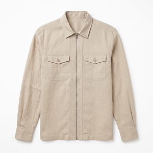 Camicia <span class=keywords><strong>Estiva</strong></span> da <span class=keywords><strong>Uomo</strong></span> in <span class=keywords><strong>Lino</strong></span>/Cotone con Zip, <span class=keywords><strong>Giacca</strong></span> Casual Moderna ad Asciugatura Rapida, Produzione OEM ODM, Vendita all'Ingrosso, Etichetta Privata, Basso MOQ - Product Image 4
