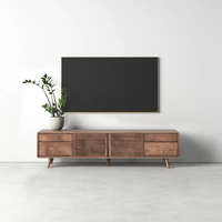 Moderner Massivholz-TV-Ständer mit Ausziehbaren und Verstellbaren Funktionen Umweltfreundliches Langlebiges Design für Wohnzimmer Schlafzimmer Krankenhaus-Nutzung