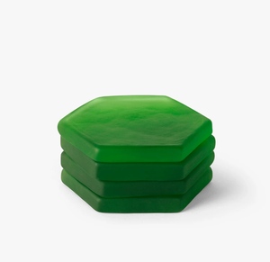Posavasos de té de resina hexagonal de alta calidad Color verde para alfombrillas y almohadillas de utensilios de cocina - Product Image 1