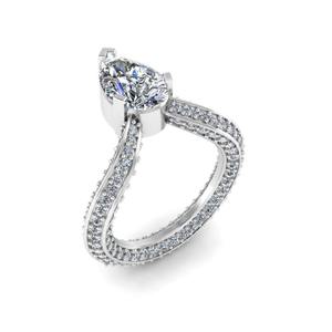 Anillo DE BODA curvado de plata 925 con diamante de pera personalizado para mujer, anillo de compromiso fino de lujo al precio más bajo en JBR & CO - Product Image 2