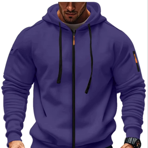 เครื่องแต่งกายฤดูหนาวใหม่สำหรับผู้ชายแจ็กเก็ตมีฮู้ดซิปเสื้อผ้าทรงหลวมสำหรับกีฬากลางแจ้ง - Product Image 1