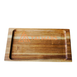 Bandeja de Servir Rectangular Sólida de Bambú Ecológico para Postres, Aperitivos, Platos y Vajilla, Bandeja de Cocina de Madera de Pino Taimars - Product Image 4