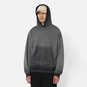 Sweat-shirt à capuche vintage personnalisé en polaire délavée à l'acide avec motif d'impression Design vierge délavé à la pierre disponible - Product Image 5