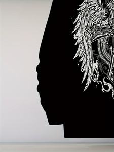 Sweat à capuche décontracté pour hommes de haute qualité personnalisé 100% coton sweat à fermeture éclair couleur contrastante épissage caractère impression poches - Product Image 4