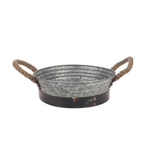 Sirva con estilo con la bandeja ovalada galvanizada más vendida con mango de madera perfecto para el hogar y el restaurante hecho en La India - Product Image 4