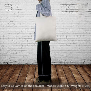 Bolsa de mano ecológica no tejida reciclada con logotipo personalizado, bolsas de compras de tela de algodón con asa de cremallera y serigrafía - Product Image 5