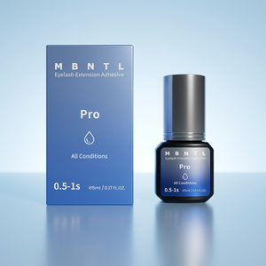 Colle pour extensions de cils MBNTL Korean HQ 5ml, 99,8% monomère japonais, séchage rapide 0,5-1s, résistante à l'huile et à l'eau, certifiée ISO22716 - Product Image 1