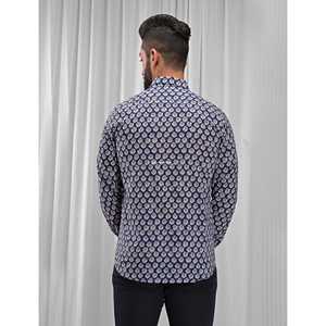 Chemise pour homme, 100% coton, imprimée avec des motifs floraux à pois, décontractée, manches longues, options de tissu popeline Oxford, fabrication ODM/OEM - Product Image 3