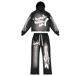 Conjunto Deportivo de Invierno para Hombre, Estampado DTG DTF, Corte Regular Informal, Traje para Correr de Dos Piezas, Gimnasio, Atlético, Grueso, con Capucha, 2025 - Product Image 1