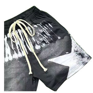 2024 Sun Faded Sweat Puff Print Shorts Imprimé Jogger 3D Puff Imprimé Cordon Vintage Distressed Acide Lavé Shorts pour Hommes - Product Image 2