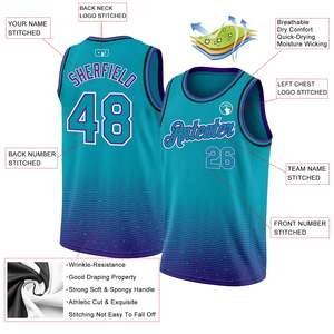 Jersey de Baloncesto Personalizado de la Mejor Calidad, Nuevo, de Poliéster, Liso, Transpirable, Sin Mangas, de Secado Rápido, Uniforme con Apliques Sublimados, Tallas Grandes - Product Image 2