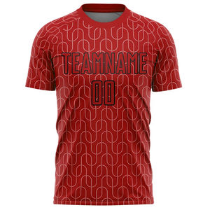 Camiseta de Fútbol Sublimada Roja Personalizada para Hombre, Manga Corta, Absorbe la Humedad, Nombre del Equipo 00 Impreso, Ropa Deportiva, Corte Regular para Adulto - Product Image 1