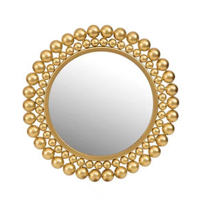 Trend Selling Mirror Art Round Shape <b>Metal</b> Brass <b>Frame</b> Wall Mirror Nordic Modern Style Reliable Quality for Home Decoration - Product Image 5