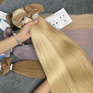 Extensión de cabello humano vietnamita de calidad de lujo de trama atada a mano, liso natural, 6-32 pulgadas, listo para enviar - Product Image 3