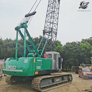 Grue sur chenilles hydraulique d'occasion Kobelco7055 55 tonnes, flèche en treillis de 51,8 m max, marque japonaise d'origine, faible nombre d'heures, certifiée CE - Product Image 4
