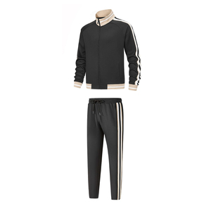 Survêtement à fermeture éclair pour hommes, noir et couleur de peau, col montant, polaire en polyester, 100%, survêtement sport à fermeture éclair de haute qualité pour hommes, meilleure vente - Product Image 3