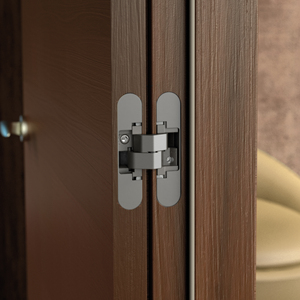 Set di Emuca di 2 cerniere a scomparsa grigio metallico per porte di passaggio apertura di 180 gradi con 40kg di capacità di carico materiale Zamak" - Product Image 2