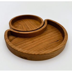 Plateau de service en bois de manguier artisanal avec bol intérieur, parfait pour les fêtes et les événements spéciaux, au prix de gros - Product Image 2