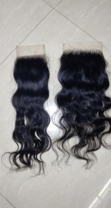 Extensions de cheveux vierges indiennes Remy, 4x4 5x5 HD, dentelle noire naturelle transparente, longueur étirée de 8 pouces, double trame à la machine - Product Image 4