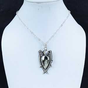 100% naturel Shungite poire coupe pierre précieuse 925 solide pendentif en argent Sterling fait à la main bijoux fins lunette réglage ODM en gros - Product Image 3