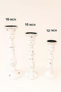 Juego de 3 Portavelas Redondos de Madera Hechos a Mano, Centro de Mesa Rústico de Madera, Decoración Vintage, Portavelas Alto - Product Image 5