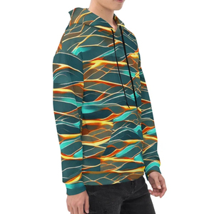 เสื้อฮู้ดพิมพ์ลายนูนสำหรับผู้ชายเสื้อมีฮู้ดโอเวอร์ไซซ์สีขาวพิมพ์ลายนูนสีขาวสำหรับผู้ชาย - Product Image 5