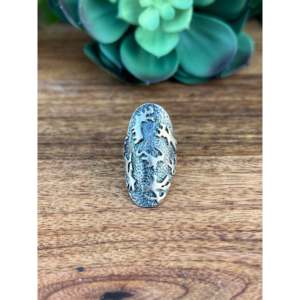 Bague Robert Shakey élégante en argent sterling, motif animal, ajustable, bijou classique et mignon, cadeau idéal pour la taille 5.25, placage raffiné - Product Image 1