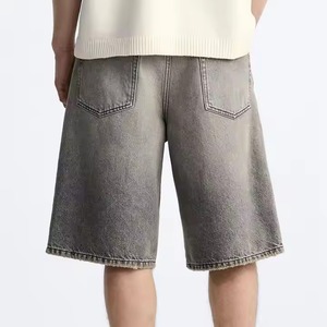 กางเกงขาสั้นผ้ายีนส์เบอร์มิวดาเข้ารูปพอดีตัวสำหรับผู้ชายผ้าปักสไตล์ลำลองระบายอากาศ - Product Image 2