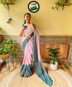 Sari Silk prêt à porter vêtements de mariage de fête indiens en prix de gros broderie traditionnelle travail banarasi khadi - Product Image 1