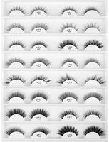 Paire de faux cils en vison synthétique effet naturel, style œil de chat, bande souple, réutilisables, étiquette privée, emballage personnalisé