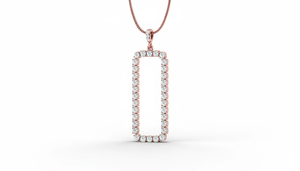 จี้รูปแท่งสี่เหลี่ยมผืนผ้าประดับเพชรทองคำ ดีไซน์เรียบหรู ทันสมัย สง่างาม ไม่ตกยุค เหมาะสำหรับผู้หญิง - Product Image 3