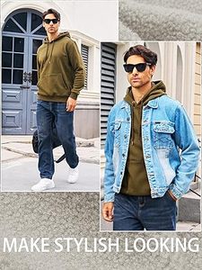 Hombres Invierno Casual Lavado ácido Sudaderas con capucha Color sólido 100% Algodón Fleece Regular Fit Moda Wear - Product Image 5