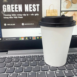 Vaso Desechable Compostable de Papel PE de Pared Simple con Diseño Elegante GREEN NEST, Impresión de Logotipo Personalizado, Ecológico, para Café y Té - Product Image 1