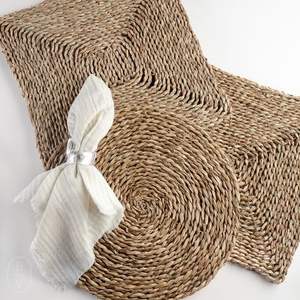 Manteles individuales de estilo bohemio hechos a mano con fibras naturales ecológicas, decoración para comedor, manteles y almohadillas de ratán. - Product Image 2