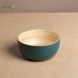 Bol en bambou filé personnalisé classique moderne, artisanal, écologique, léger, avec une forme arrondie et propre - Product Image 1