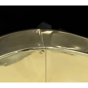 Polished Brass Wave-Design Center <b>Table</b> Contemporary Rectangular Living Room Furniture Durable Decorative for House Metal Glass - Product Image 4