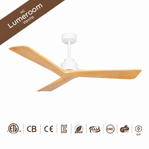 Ventilateur de plafond en bois massif de 52 pouces sans lumière avec télécommande, montage sur tige, moteur DC réversible, en stock aux États-Unis - Product Image 4