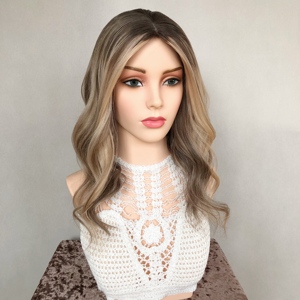 ท็อปเปอร์ผมแท้ยุโรปแ<span class=keywords><strong>บ</strong></span><span class=keywords><strong>บ</strong></span>คลิปหนีบ สี<span class=keywords><strong>บ</strong></span><span class=keywords><strong>ลอน</strong></span><span class=keywords><strong>ด์</strong></span>บาเลยาจ  ฐานไหม  สำหรับผู้หญิง  ให้ความรู้สึกเหมือนหนังศีรษะจริง - Product Image 4