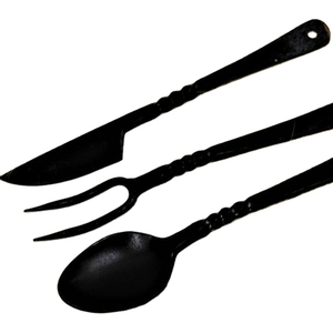 Mittelalter liches Besteck Set Hand für Besteck Mild Steel Food Grade mittelalter liche Küche Set Löffel Messer Haken - Product Image 1