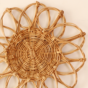 Decoración de pared de ratán con flores, decoración de pared hecha a mano vietnamita de alta calidad para el hogar - Product Image 4